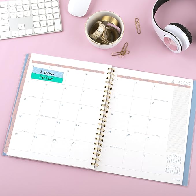 Cambridge Planner 2026-2027 Weekly & Monthly Academic 12-Month July-June, 8-1/2" x 11", Sunlit (1793-905A)