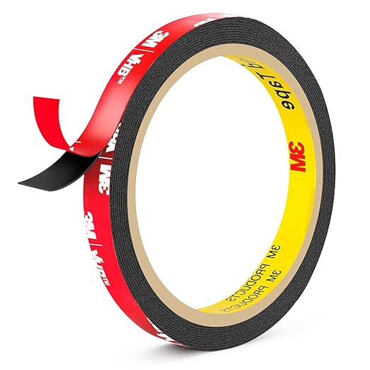 3M Double Sided Tape Heavy Duty 0.39in x 10ft, Heavy Duty Removable Mounting Tape, Adhesive Strips Double Sided Mounting Tape, Strong Foam Tape for Walls Picture Hanging Poster, Car, LED Strip Light