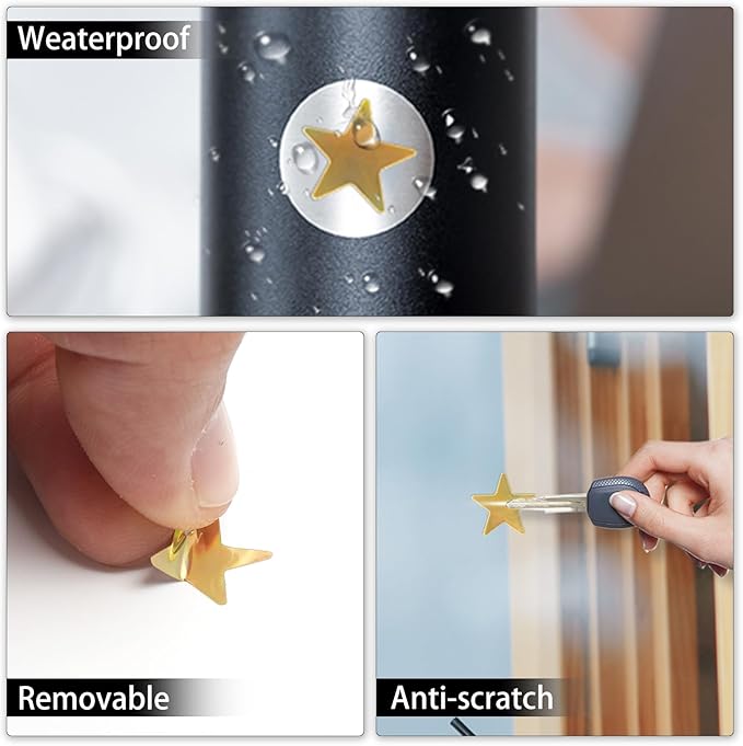 600 PCS Gold Star Stickers Holographic 0.7” Vinyl Self Adhesive Samll Sparkle Foil Labels Waterproof Reward Decals for Students Teachers