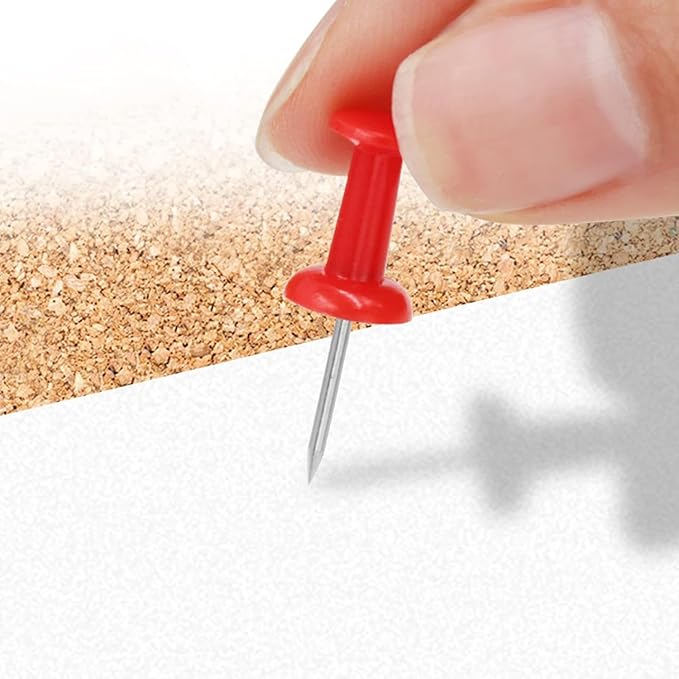 100Pcs Colourful Drawing Push Pins with Heads and Metal Points Map Tacks Drawing Pins Map Thumb Tacks Map Pins Map Push Pins Map Drawing Pens Tape, Adhesives and Fasteners