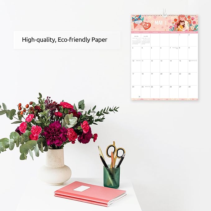 SKYDUE Wall Calendar 2025-2026, 18 Months Calendar from Jul. 2025 to Dec. 2026, 14.5 x 11.5 Holiday Theme Vertical Wall Calendar with 280 Planner Stickers