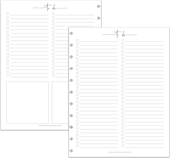 BetterNote To Do List Refill Pages for Disc Notebooks, Fits Levenger Circa, Happy Planner, Staples Arc, TUL, Talia (11-Disc, 8.5"x11", Modern- 25 Sheets)