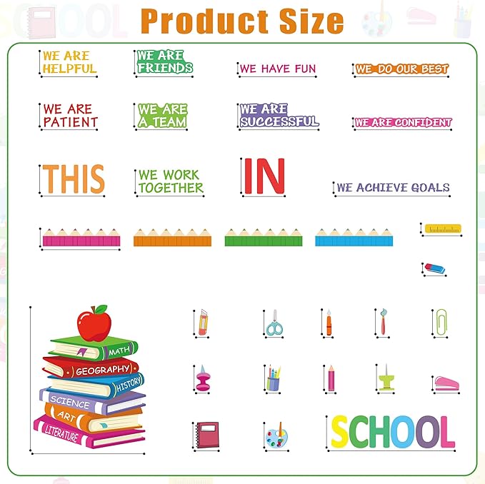 Motivational Bulletin Board Decoration Set Classroom Affirmation Station Bulletin Board in This School Classroom Cutouts for Back to School Elementary Home Wall Door Supplies