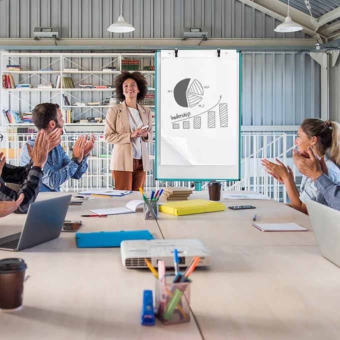 Mobile Whiteboard on Wheels, 40x26 Inches Magnetic Dry Erase Board with Stand, Standing White Board with Paper Pads, Portable Rolling Dry Erase Board for Classroom, School, Office, Home, Teacher