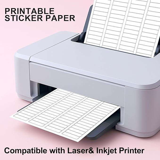 0.5" x 1.75" Return Address Labels, 38400 White Printable Shipping Labels, 480 Sheets, Compatible with Laser & Inkjet Printers, Self-Adhesive Stickers for Mailing & Organization