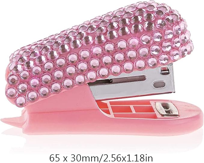 Liudan Stapler Stapler Small Stapler Desktop Stapler Diamond Encrusted Stapler Pink Gift Stapler Home Office Supplies Office Stapler