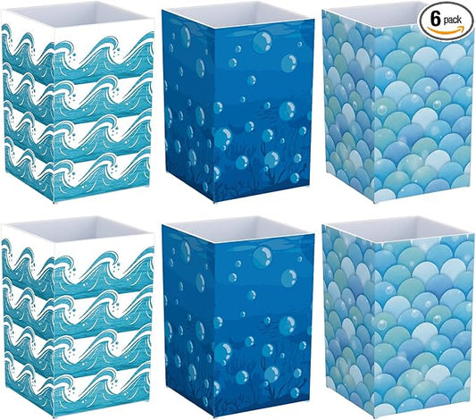 6 Pcs Ocean Classroom Decor Classroom Magnetic Storage Boxes Magnetic Storage Containers Plastics Pen Holder for Refrigerator Whiteboard Home Office School Organizer Supply