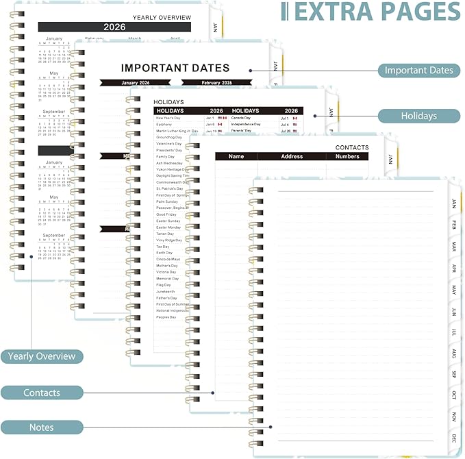 2026 Planner, Weekly and Monthly Calendar Planner Agenda, Jan 2026 - Dec 2026, Planning Academic Book, Office Desk Accessories and School Supplies - A5 (6.3'' x 8.5'')