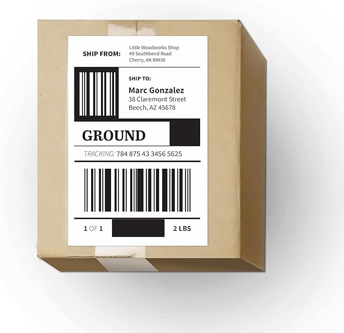 Cover-All Printable Labels for Shipping - Laser/Ink Jet Compatible Shipping Labels, 2 per Sheet, 5-1/2" x 8-1/2", Box of 100 Pages/200 Labels, White