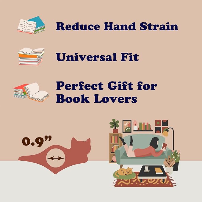 Cat Book Page Holder – Reading Accessory, Book Lovers & Bookworm Gifts – Made in USA (Tuxedo)