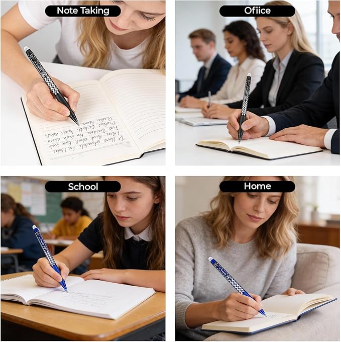 M&G Erasable Pens, 6 Pcs Blue and Black Ink Medium Point 0.7mm Black Ink Eraserable Gel Pens for School, Journaling, & Office Writing Crossword Puzzles