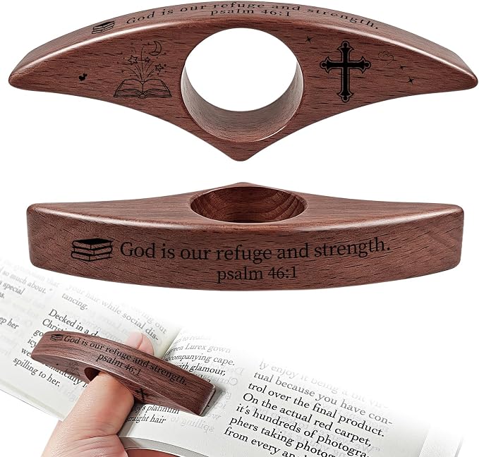 Thumb Page Holder – Smooth Finish Wood Book Clip for Reading, One-Handed Reading Accessories, Ideal Gifts for Teachers, Students & Women Book Lovers
