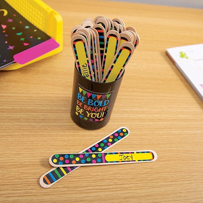 Fun Express Black and Bright Flip Sticks - 36 Pieces - Educational and Learning Activities for Kids