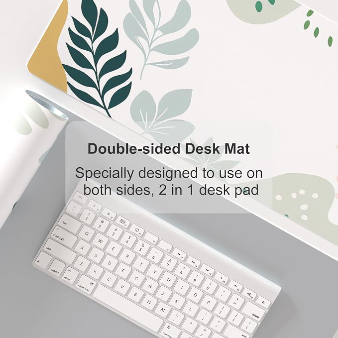 Colorful Star Abstract Boho Large Mouse Pad, Waterproof Green White Desk Mat, Double Sided Computer Gaming Mouse Pad, XL Full Desk Mousepad Non Slip Writing Pad for School Office Home 31.5" x 11.8"