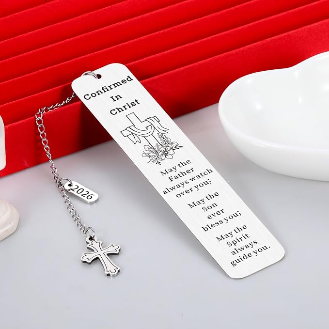 2026 Confirmation Gifts for Teenage Girls Boys Fathers Day Christian Bookmark for Men Baptism Bible Bookmark Catholic Confirmation Gifts for Goddaughter Godson Religious Bulk Gifts Birthday