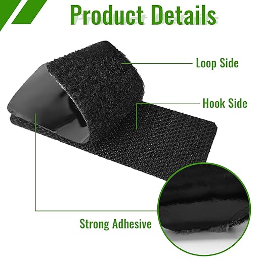 138 Sets Heavy Duty Hook and Loop Strips, High Adhesive, Heat Resistant & Waterproof for Indoor and Outdoor Use: Car, Home, Office, RV, Boat