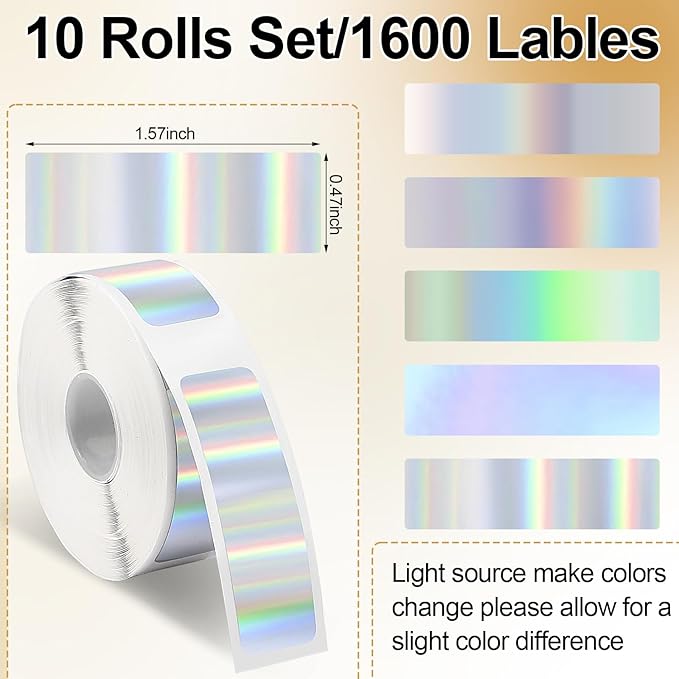 Gersoniel 1600 Pcs Label Tapes Compatible with D30 Label Printer Laminated Labeling Stickers Thermal Labels for Home Office