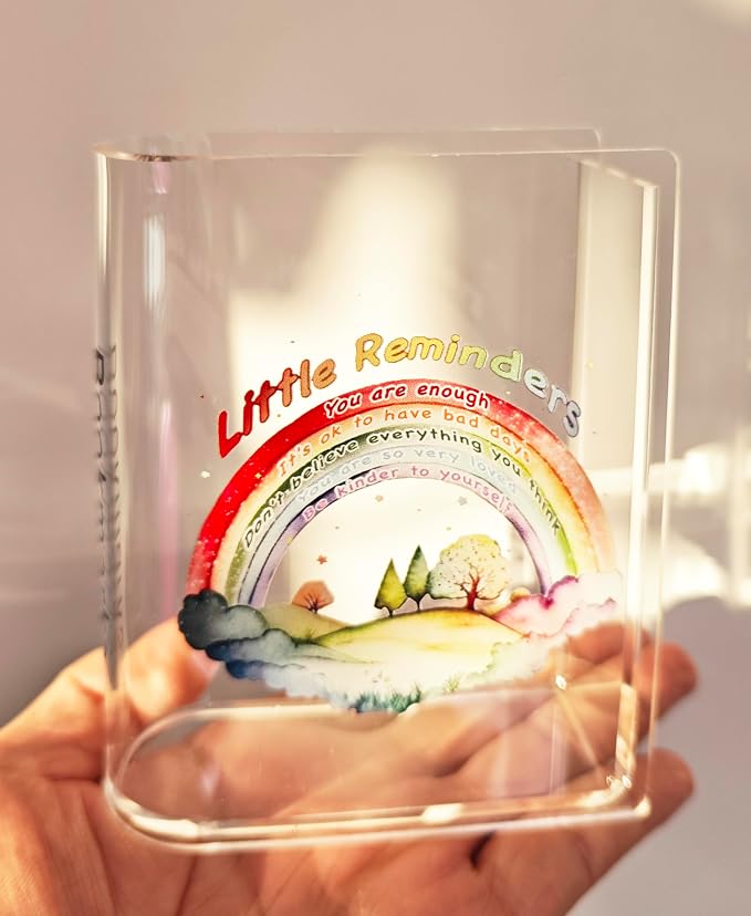 Book Shaped Bookmark Holder, Reading Accessories Gift for Book Lovers, Women, Librarians (Rainbow)