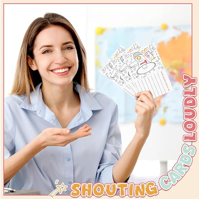 Motiskyy 200 Count Positive Shout out Cards for Staff Teachers Students Employees Office Appreciation Recognition Reward Cards for Back to School or Work Bulletin Board(Charming)