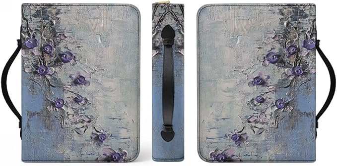 PU Bible Case, Bible Cover for Women,Small Bible Covers with Leather Bookmark (Set of 1), Bible Carrying Case,Art Painting