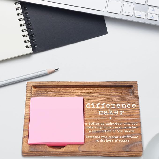 Difference Maker Sticky Note Holder, Inspirational Desk Organizer for Teachers, Leaders, Social Workers, Counselors Gift for Office Self-Stick Note Pad Holders EDP116