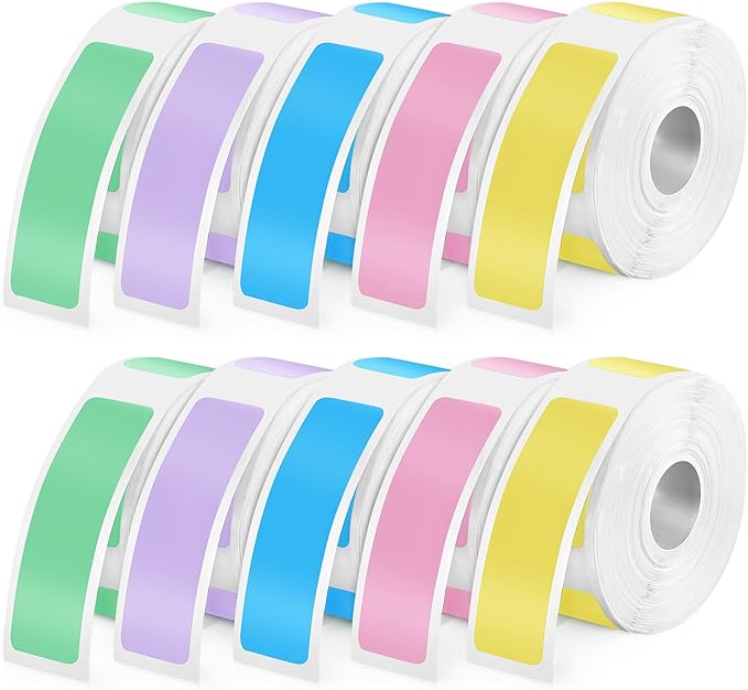Gersoniel 1600 Pcs Label Tapes 12x40mm Compatible with D30 Label Printer Laminated Labeling Stickers Thermal Labels for Home Office