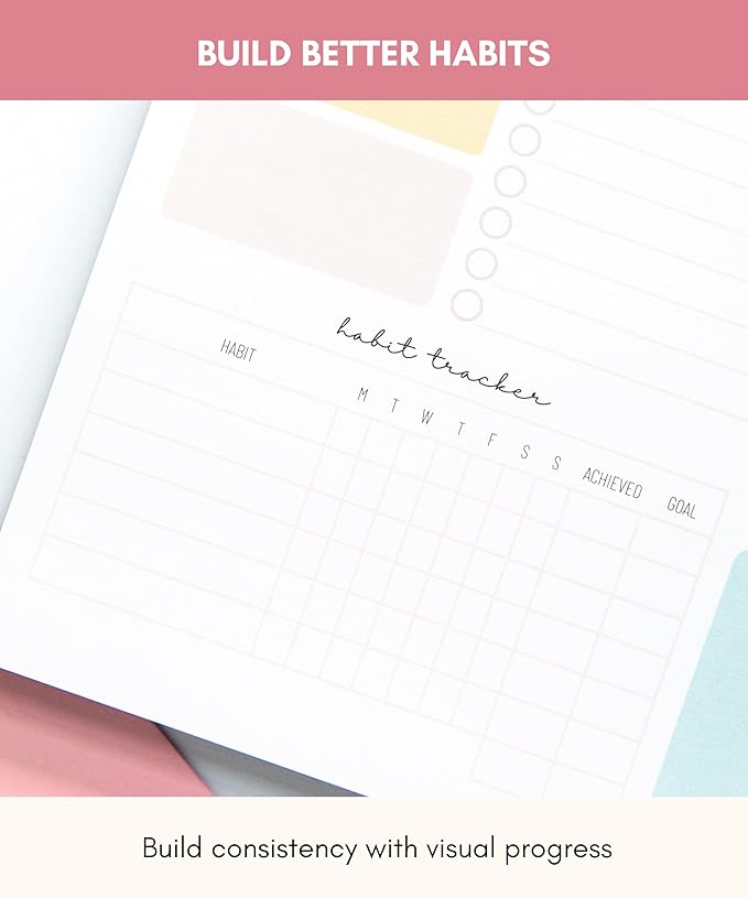 Weekly Planner Notepad Tear Off – 52 Undated Weekly Sheets Daily To Do List Notepad, Habit Tracker, Academic Planner Notebook, Daily Work Planner- Full Year Productivity Planner Weekly To Do List Pad