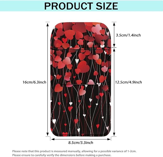 chaqlin Heart-shaped Balloons Print Pocket Protector, PU Leather Pocket Pen Holder Organizer Pouch for Shirts Lab Coats Pants Pen Sleeve