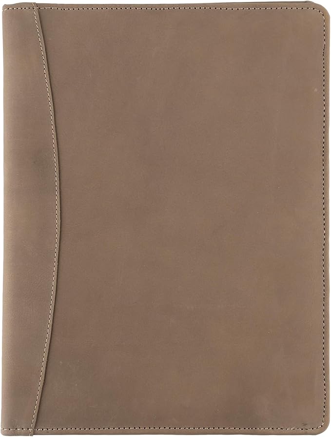 Succor Genuine Leather Portfolio Padfolio – Professional Business Folder & Leather Binder Organizer with Legal Pad Document Holder for Men & Women, Zipper-Free – 13x10 Inch, Hunter Brown