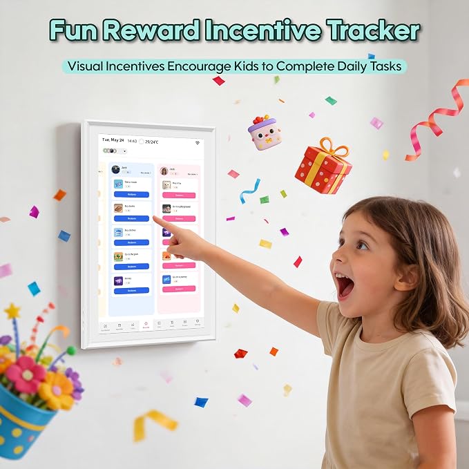15.6 Inch Smart Digital Calendar, No Subscription Family Organizer with WiFi Sync for iCloud Google Outlook, Touch Screen Electronic Calendar, 1080P FHD Digital Photo Frame - by Aimuonos
