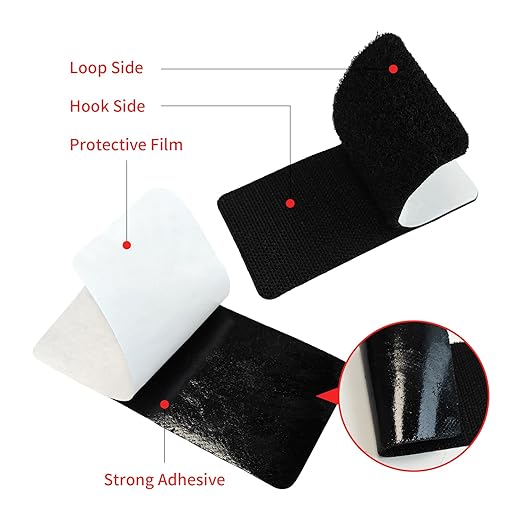 FR Heavy Duty Hook and Loop Strips - High Adhesive, Heat Resistant & Waterproof for Indoor/Outdoor Use: Car, Home, Office, RV, Boat - 2x4 Inch, 15 Sets