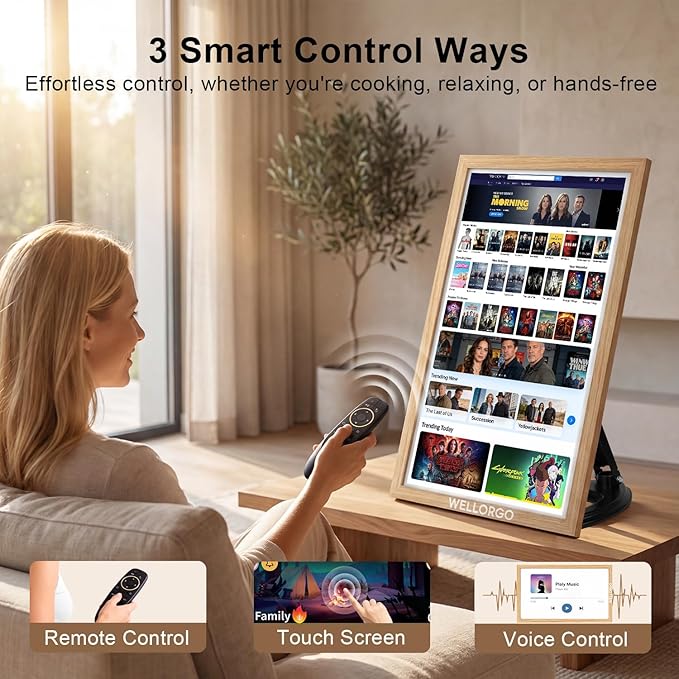 Smart Digital Calendar, 24” Electronic Planner with FHD Touch Screen & Remote Control, Electric Family Organizer with Chore Chart Google Play Customizable App, Desk Tablet with Camera