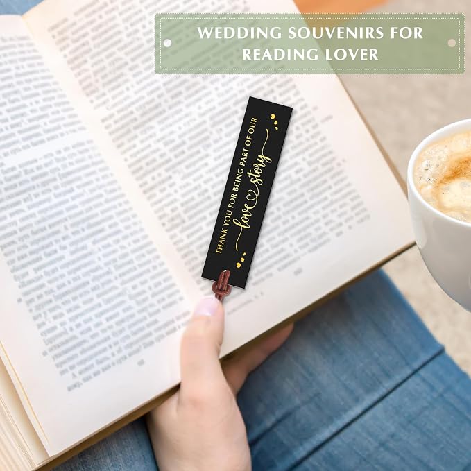 Dispowreath 100 Sets Wedding Favors for Guests Bulk Includes PU Leather Bookmarks Cards and Organza Bags Bridal Shower Thank You Gifts Wedding Welcome Gifts Recuerdos para Boda
