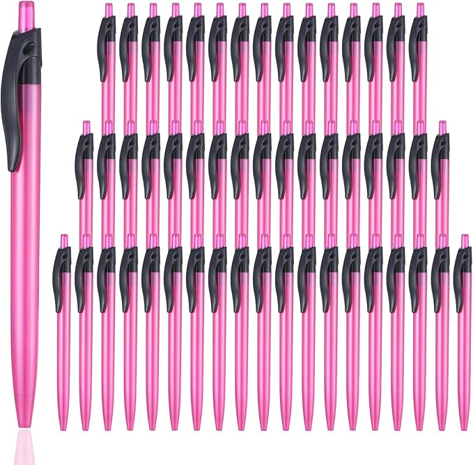 Retractable Red Ballpoint Pen for Smooth Writing 1.0mm Medium Pack of 100 Red Ink Pen, Click Red Pens Bulk with Comfort grip, Idea for Journaling, Planner, Note Taking Office School Supplies