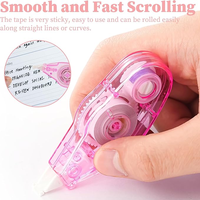 12PCS Mini White Correction Tape, 19.7Ft White Out Correction Tape - Easy to Use for Instant Applicators Fast Drying Smooth Clean Correct for Office, School & Home