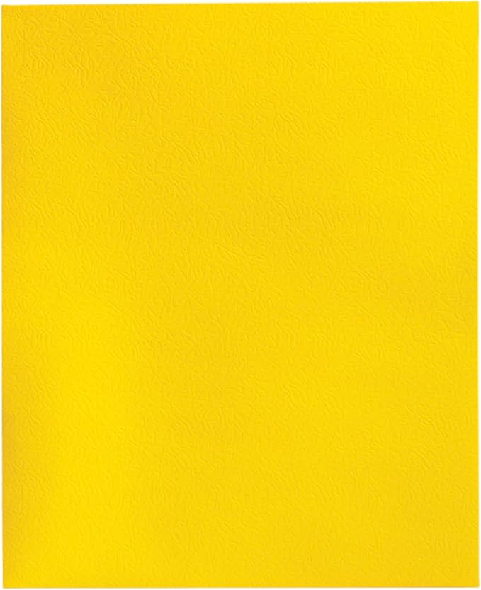 School Smart Extra-Large Folders with Pockets, 9 x 12 Inches, Yellow, Pack of 25