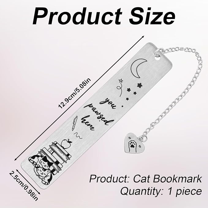 Cat Bookmark for Women Men, Cute Metal Sleeping Cat Book Mark Bookmark Reading Accessories for Friends Readers Club Book Lover Gift