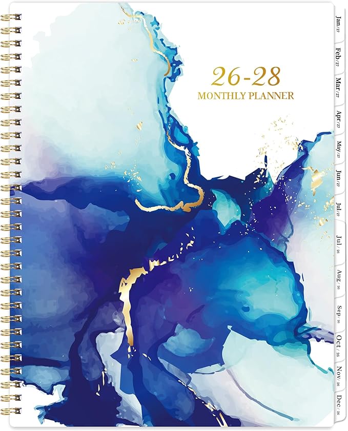 Monthly Planner 2026-2028 - 2 Year Planner 2026-2028, July 2026 - June 2028, 9" × 11", 2 year calendar 26-28 monthly planner with Flexible Cover + Pockets - Waterink