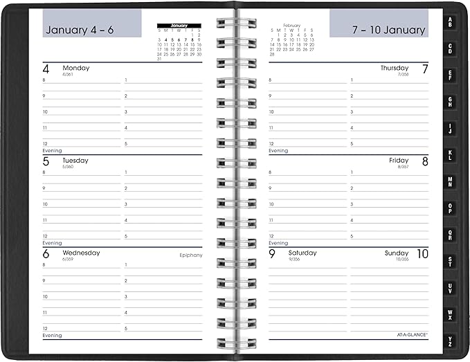 AT-A-GLANCE 2027 Appointment Book Planner, Weekly, 3.5 x 6", Pocket Size, Hourly, DayMinder, Black (G2500027)