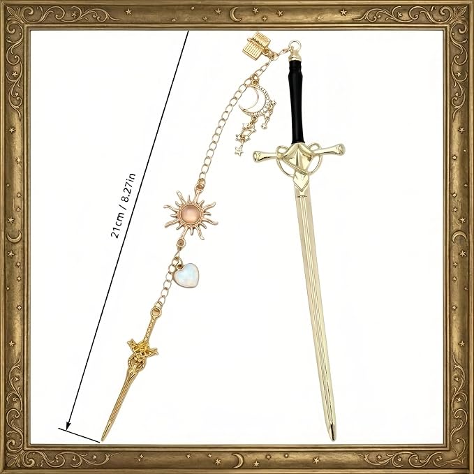 Fantasy Sword Bookmark Gifts - Charm Sun Metal Book Mark Funny Tarot Aesthetic Page Marker for Reading Lover Women Men Kids Students Teachers Reader Bookish Birthday School Office Supplies