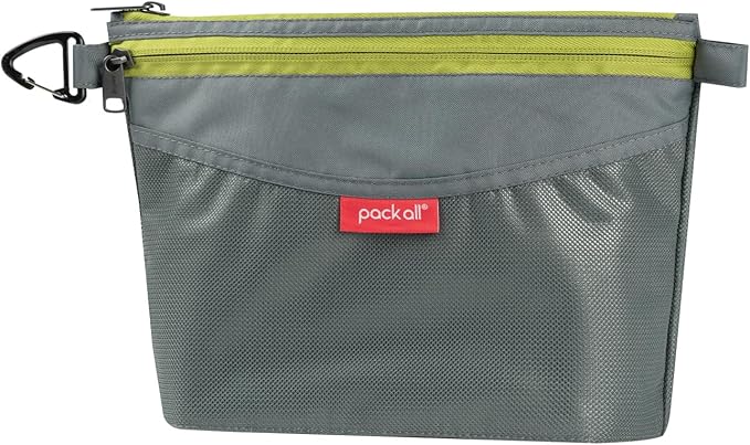 pack all Double-Layered Water-Resistant Zipper Pouch, Mesh Zipper Bags for Storage, Travel, Office & Home Organization (Grey, Medium)