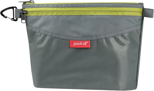 pack all Double-Layered Water-Resistant Zipper Pouch, Mesh Zipper Bags for Storage, Travel, Office & Home Organization (Grey, Medium)
