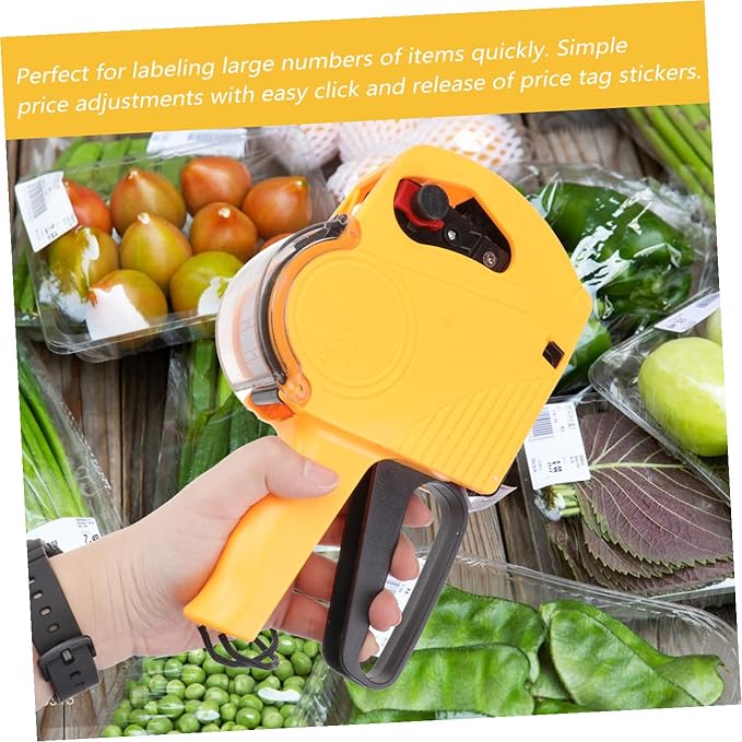 ULTECHNOVO Price Label Maker for Home Office Small Business Lightweight Pricemarker with Easy Price Adjustments Yellow Adhesive Stickers for Retail Organization