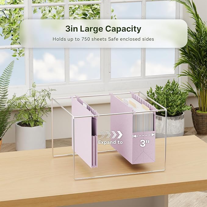 XINGIA Extra Capacity Plastic Hanging File Folders Letter Size,3'' Expanding File Folder with Tabs,6 Pack Wheat Straw Hang Folders for Filing Cabinet,Hanging File Organizer for File Frame,Box