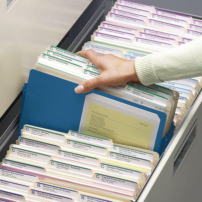 Smead File Pocket, Straight-Cut Tab, 1-3/4" Expansion, Letter Size, Blue, 25 per Box (73215)