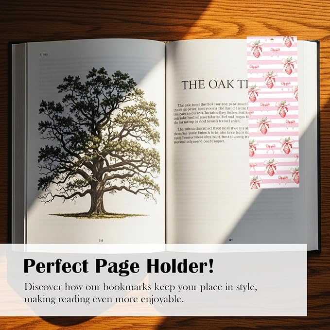 AFRTIEE Valentine Bookmark for Kids, 120 Pcs Pink Coquettte Bows Strawberry Paper Bulk Bookmark for Book Lovers, Dark Romance Book Club Paper Bookmarks Reading Accessories Gift for Women Teacher