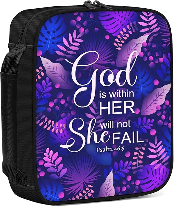 Bible Cover for Women, Bible Holder, Bible Cover With Handles, Bible Carrying Case, Bible Bags With Zipper and Pockets