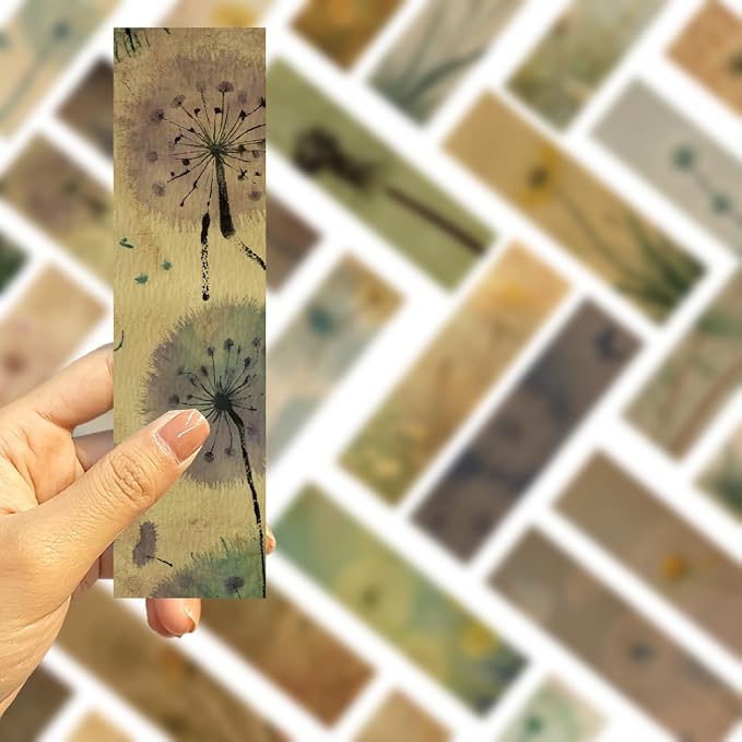 30 Pcs Dandelion Bookmarks for Kids Vintage Natural Theme Plant Bookmark Retro Dandelion Bookmark for School Office Students Teens Book Reading Lovers Classroom Favors