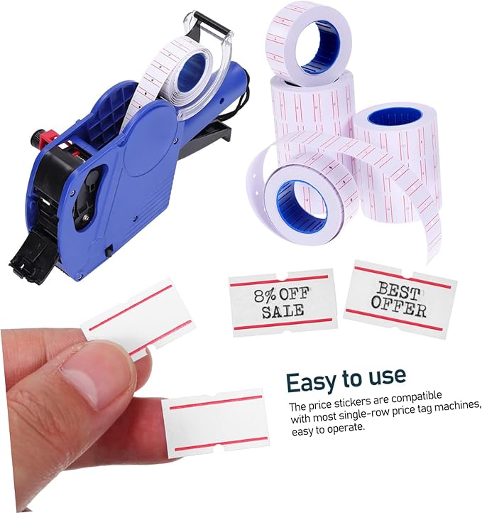 KICHOUSE 10rolls Self-Adhesive Price Labels for Efficient Retail Pricing Strong Adhesion Convenient Single Row Printing for Small Businesses and Jewelry Tags