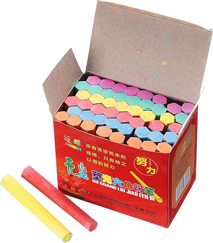 PATIKIL 48 PCS Chalkboard Chalk, Dustless Chalk Small Bulk Colored Thin for Chalkboard Blackboard Teacher Classroom Adults Indoor Home Office Supplies, 6 Color